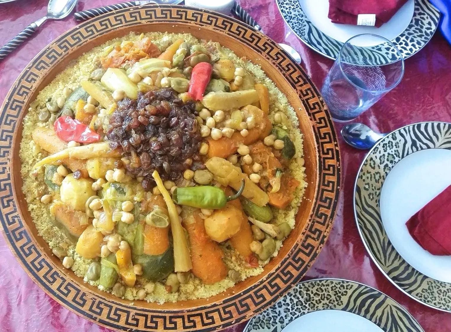 Moroccan Couscous at Riad Lghiam restaurant